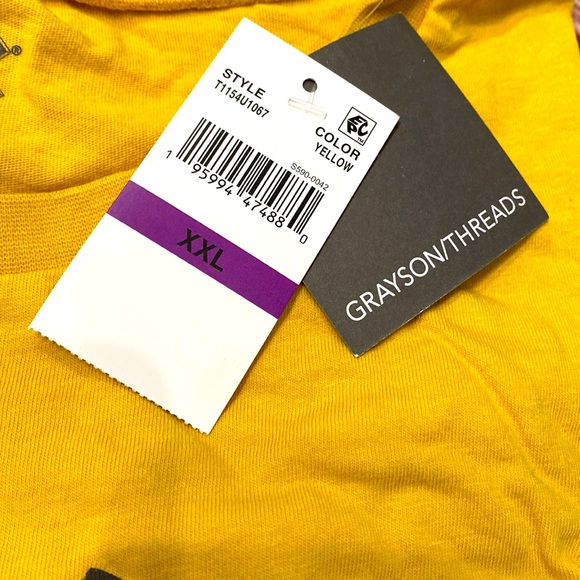 Plus Size Yellow AC DC High Voltage Short Sleeve Crew Neck Band Shirt XXL NWT - Picture 4 of 5